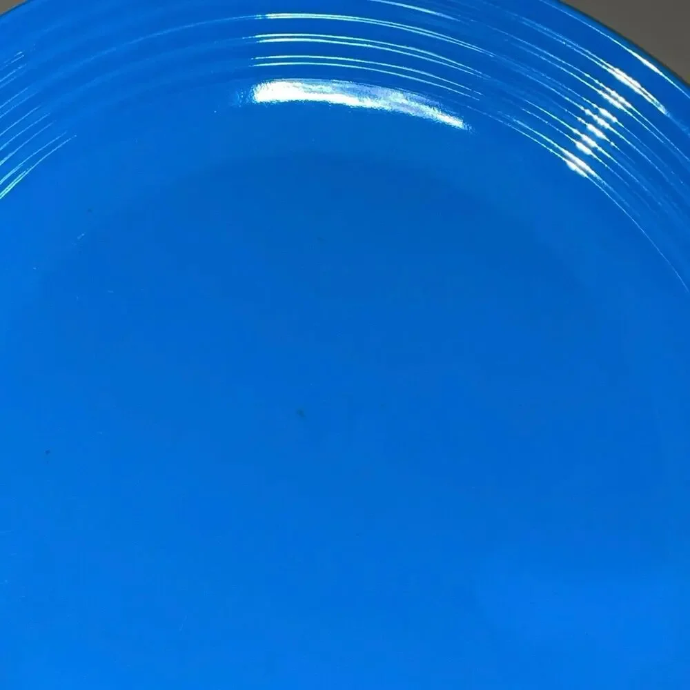Set of 3 Melange Bright Cerulean Blue 11” Coupe Ribbed Melamine Plates Y2K Style